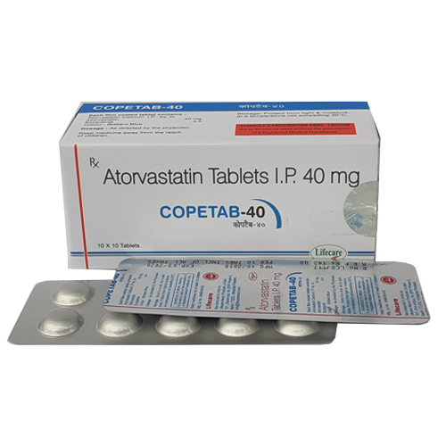 Product Name: Copetab 40, Compositions of Copetab 40 are Atorvastatin Tablets IP 40mg - Lifecare Neuro Products Ltd.