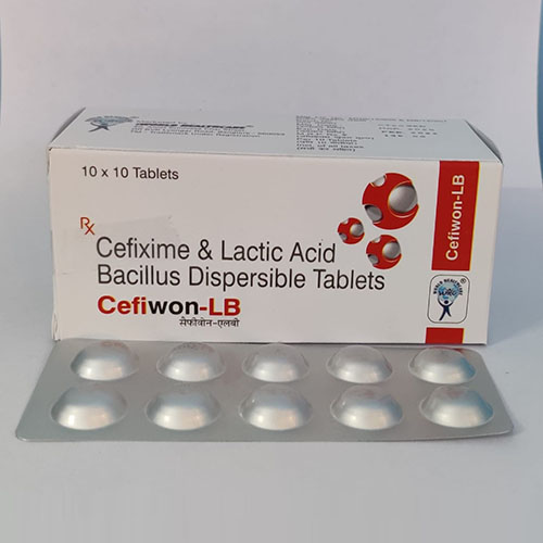 Product Name: Cefiwon LB, Compositions of Cefiwon LB are Cefixime & Lactic Acid Basillus Dispersible Tablets IP - WHC World Healthcare