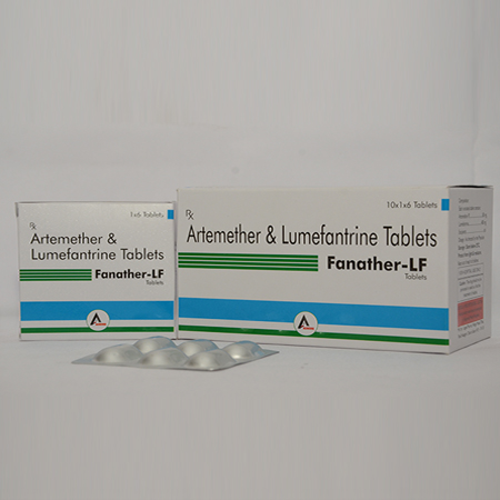 Product Name: FANATHER LF, Compositions of FANATHER LF are Artemether & Lumefantrine Tablets - Alencure Biotech Pvt Ltd