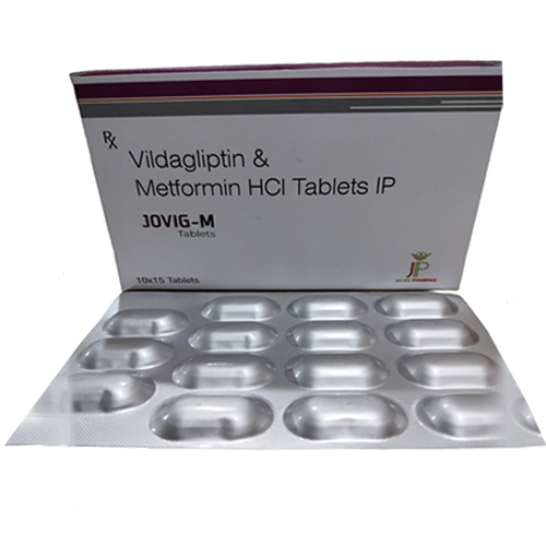 Product Name: To Treat Type 2 Diabetes, Compositions of To Treat Type 2 Diabetes are Vildagliptin & Metformin HCI Tablets IP - Jecks Pharma