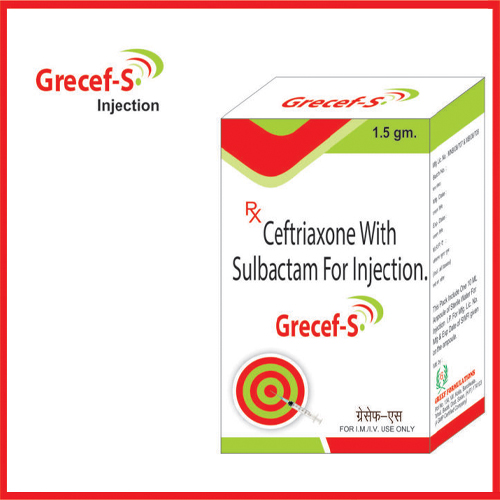 Product Name: Grecef S, Compositions of Grecef S are Ceftriaxone  with  Sulbactam for Injection - Greef Formulations
