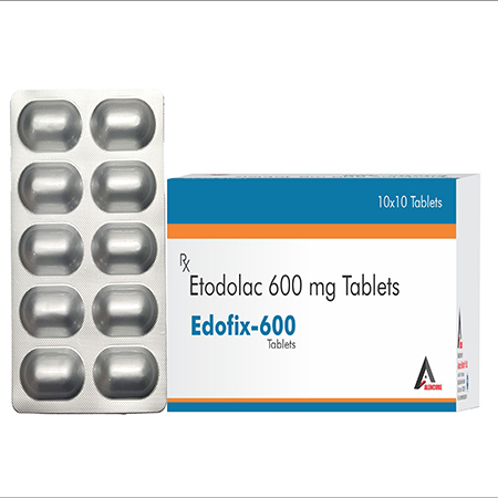 Product Name: Edofix 600, Compositions of Edofix 600 are Etodolac 600mg Tablets - Alencure Biotech Pvt Ltd