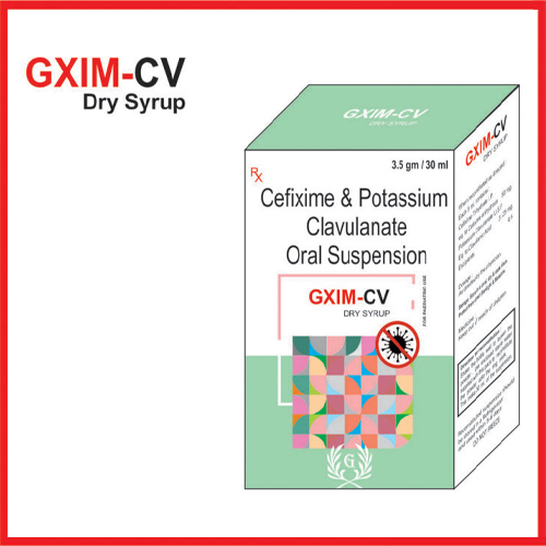 Product Name: Gxim CV, Compositions of Gxim CV are Cefixime & Potassium  Clavulanate  oral suspension - Greef Formulations