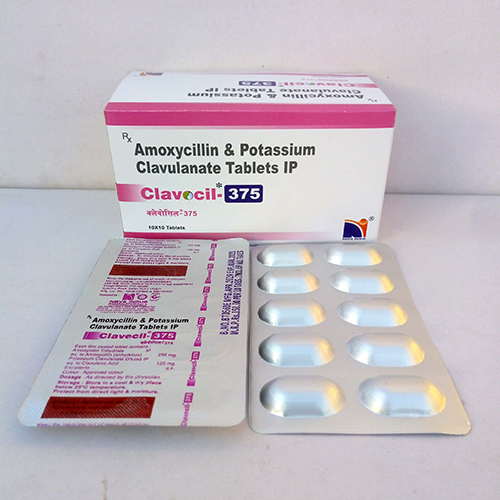 Product Name: Clavocil 375, Compositions of Clavocil 375 are Amoxicyllin &  Potassium Clavunate Tablets IP - Nova Indus Pharmaceuticals