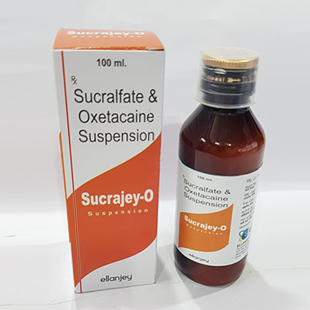 Product Name: Sucrajey O, Compositions of Sucrajey O are Sucralfate & Oxetacaine Suspension - Ellanjey Lifesciences