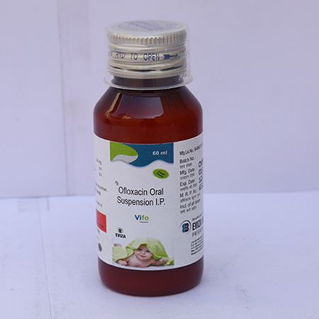 Product Name: Vifo, Compositions of Vifo are Ofloxacin Oral Suspension IP - Eviza Biotech Pvt. Ltd