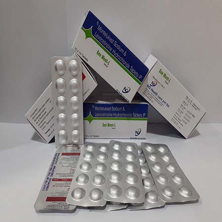 Product Name: Geemont L, Compositions of Geemont L are Montelukast Sodium & Levocetirizine Hydrochloride Tablets IP - NG Healthcare Pvt Ltd