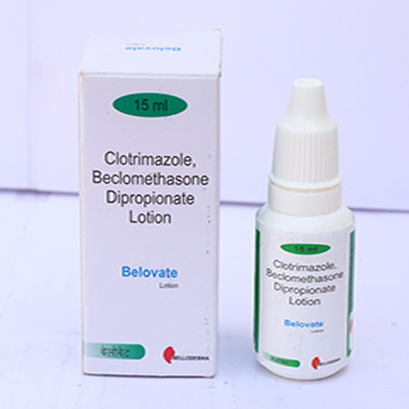 Product Name: Belovate, Compositions of Belovate are Clotrimazole Beclomethasone Dipropionate Lotion - Eviza Biotech Pvt. Ltd