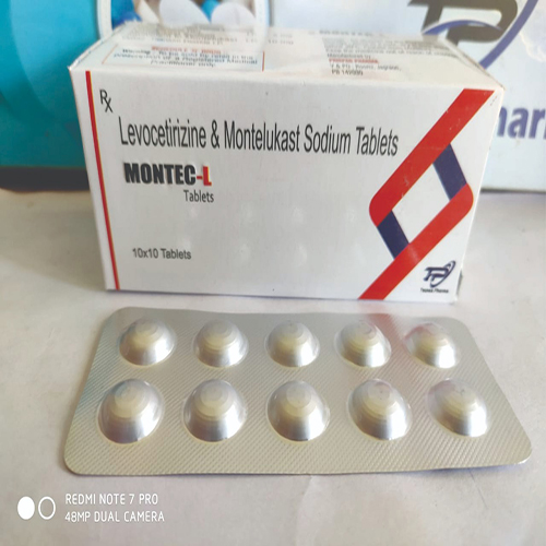 Product Name: MONTEC L, Compositions of MONTEC L are Levocetrizine & Monteluakast Sodium Tablets - Tecnex Pharma