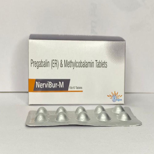 Product Name: NerviBur M, Compositions of NerviBur M are Pregabalin (ER) & Methylcobalamin Tablets - Burgeon Health Series Pvt Ltd