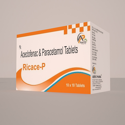 Product Name: Ricace P, Compositions of Ricace P are Aceclofenac & Paracetamol Tablets - Aseric Pharma