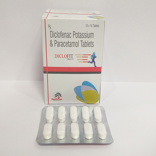 Product Name: Diclofit, Compositions of Diclofit are Diclofenac Potassium & Paracetamol Tablets - Healthtree Pharma (India) Private Limited
