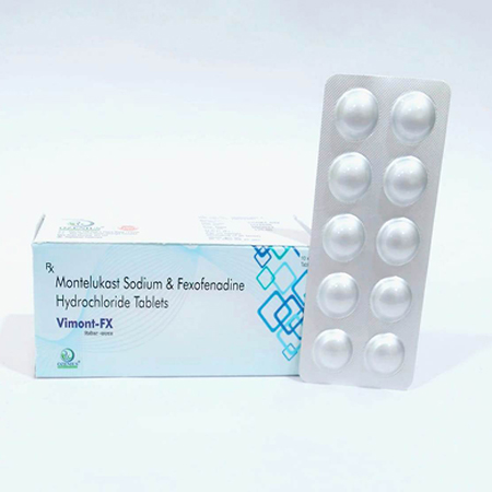 Product Name: VIMONT FX, Compositions of VIMONT FX are Montelukast Sodium & Fexofenadine Hydrochloride Tablets - Ozenius Pharmaceutials