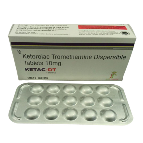 Product Name: Ketac DT, Compositions of Ketac DT are Ketorolac Tromethamine Dispersible Tablets 10mg - Jecks Pharma