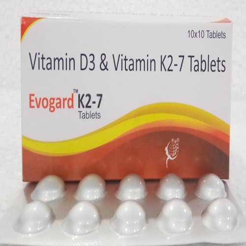 Product Name: EVOGARD k2 7, Compositions of EVOGARD k2 7 are Vitamin D3 & Vitamin K2 7 Tablets - Biomax Biotechnics Pvt. Ltd