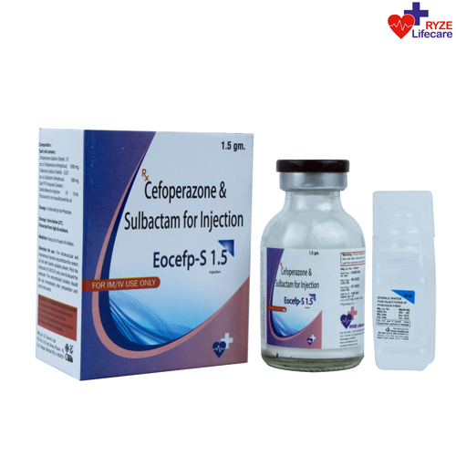 Product Name: Eocefp S 1.5, Compositions of Eocefp S 1.5 are Cefoperazone & Sulbactam for Injection. - Ryze Lifecare