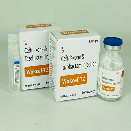 Product Name: Wokcef TZ, Compositions of Wokcef TZ are Ceftriaxone & Tazobactam Injection - Biodiscovery Lifesciences Pvt Ltd