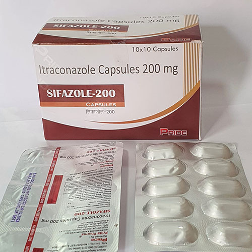 Product Name: Sifazole 200, Compositions of Sifazole 200 are Itraconazone Capsules 200 mg - Pride Pharma