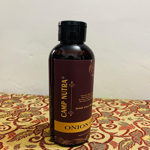 Product Name: Camp Nutra Onion Oil, Compositions of Camp Nutra Onion Oil are Red Onion Oil, Shankhpushpi, Nagarmotha, Bhringraj, Brahmi, Amla, Aloe Vera, Hibiscus Oil, Neem Extract, Shikakai, Methi, Licorice, Burdock Root, Glycerine, Coconut Oil - Ambroshia Healthscience