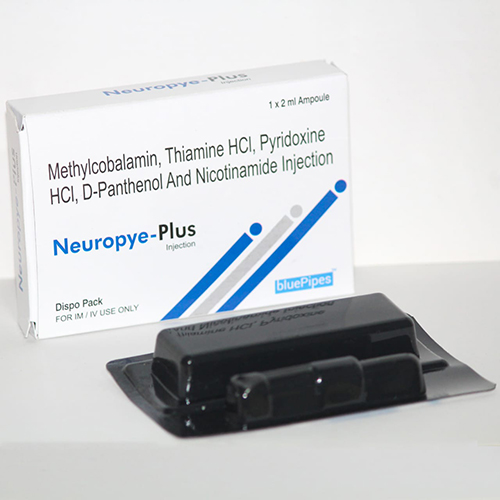 Product Name: NEUROPYE PLUS, Compositions of NEUROPYE PLUS are Methylcobalamin, Thiamine HCL, Pyridoxine HCL,D-Panthenol And Nicotinamide Injection - Bluepipes Healthcare