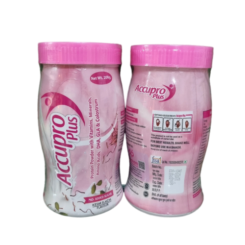 Product Name: Accupro Plus, Compositions of Accupro Plus are Protein Powder with Vitamins, Minerals. Amino Acids, DHA, GLA & Colostrum - Dolchem Pharmaceuticals Private Limited