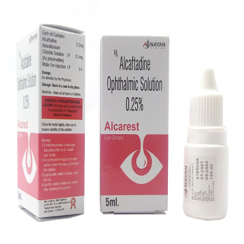 Product Name: Alcarest, Compositions of Alcarest are Alcaftadine Ophtaimic Solition 0.25% - Arlak Biotech