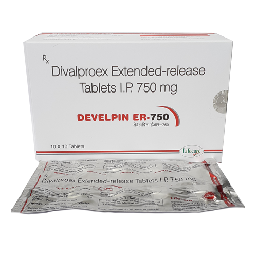 Product Name: Develpin ER 750, Compositions of Develpin ER 750 are Divalproex Extended release Tablets IP 750mg - Lifecare Neuro Products Ltd.