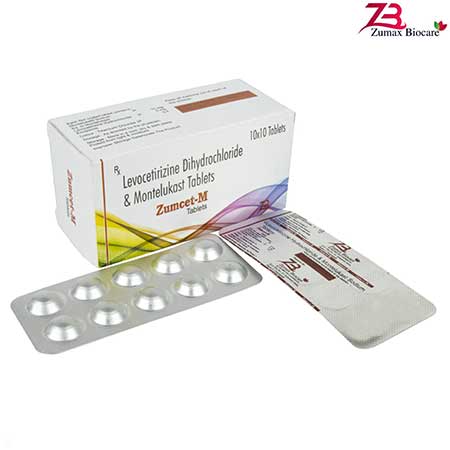 Product Name: Zumcet M, Compositions of Zumcet M are Levocetirizine Dihydrochloride & Montelukast Tablets - Zumax Biocare