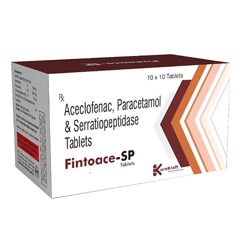 Product Name: FintoaceSP, Compositions of FintoaceSP are Aceclofenac, Paracetamol & Serratiopeptidase - KureKraft Pharmaceuticals