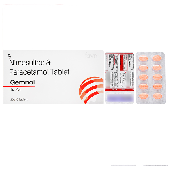 Product Name: GEMNOL, Compositions of Nimesulide 100 mg + Paracetamol 325 mg are Nimesulide 100 mg + Paracetamol 325 mg - Fawn Incorporation