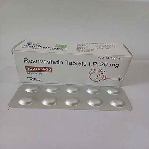 Product Name: ROZIAN 20, Compositions of ROZIAN 20 are Rosuvastatin Tablets I.P. 20 mg - Arlig Pharma