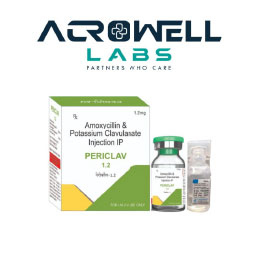 Product Name: Periclav 1.2, Compositions of Periclav 1.2 are Amoxycillin & Potassium Clavulanate Injection IP - Acrowell Labs Private Limited