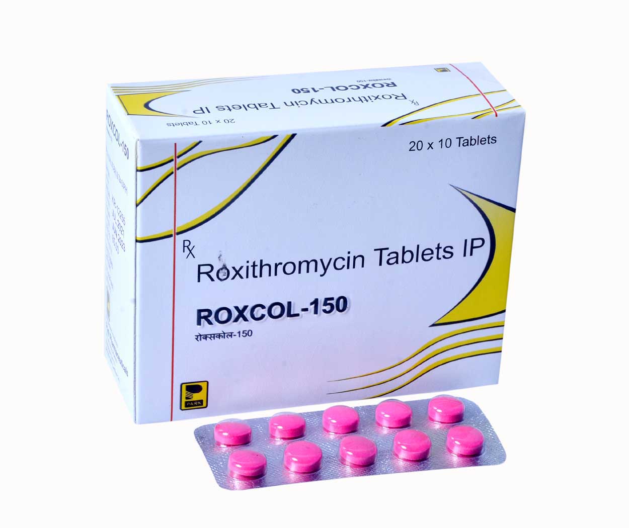 Product Name: ROXCOL 150, Compositions of ROXCOL 150 are Roxithromycin Tablets IP - Park Pharmaceuticals