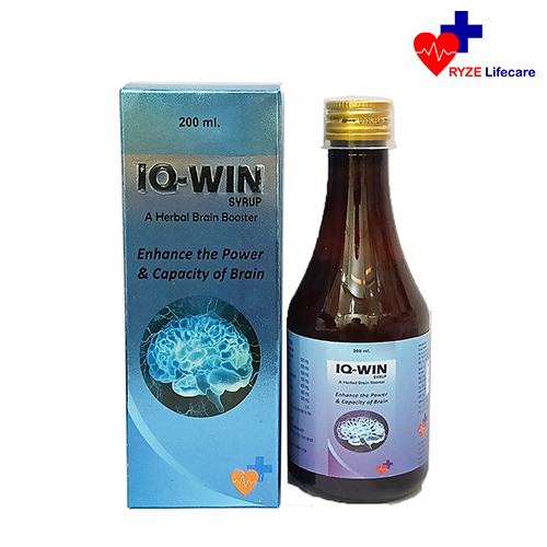 Product Name: IQ WIN Syrup, Compositions of IQ WIN Syrup are A HERBAL BRAIN BOOSTER - Ryze Lifecare