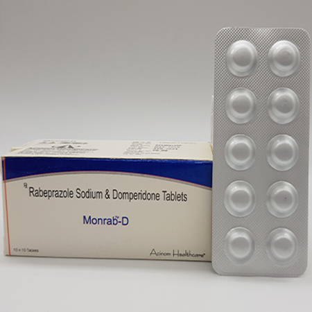 Product Name: Monrab D, Compositions of Monrab D are Rabeprazole Sodium and Domperidone Tablets - Acinom Healthcare