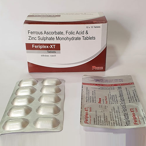 Product Name: Fireplex XT, Compositions of Fireplex XT are Ferrous Ascorbate,Folic Acid & Zinc Sulphate Monohydrate Tablets - Pride Pharma