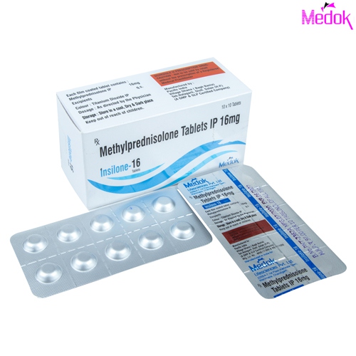 Product Name: Insilone 16, Compositions of Insilone 16 are Methylprednisolone 16 mg  - Medok Life Sciences Pvt. Ltd