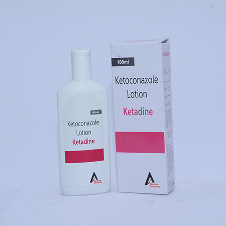 Product Name: KETADINE, Compositions of KETADINE are Ketoconazole Lotion - Alencure Biotech Pvt Ltd