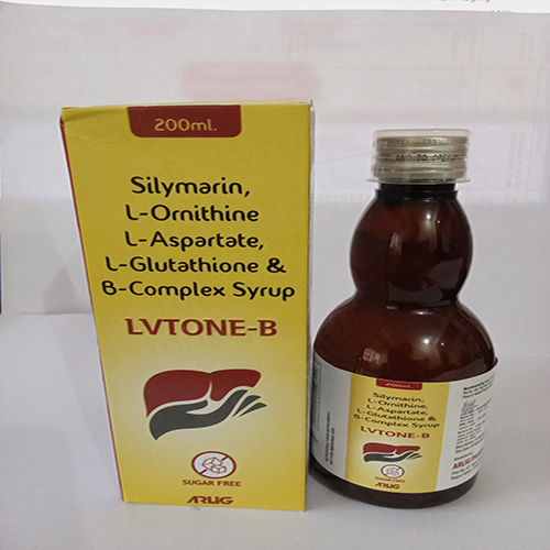 Product Name: LVTONE B, Compositions of LVTONE B are Silymarin, L-Ornithine L-Aspartate, L-Glutathione & B- complex Syrup  - Arlig Pharma