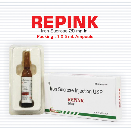Product Name: Repink, Compositions of Repink are Iron Sucrose Injection USP - Pharma Drugs and Chemicals