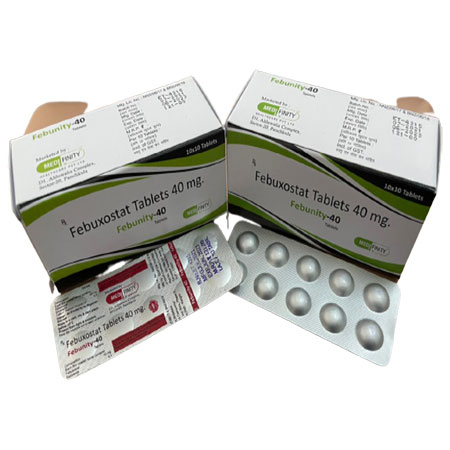 Product Name: Febunity 40, Compositions of Febunity 40 are Febuxostat Tablets 40 mg - Medifinity Healthcare pvt ltd