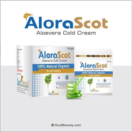 Product Name: Alorascot, Compositions of Alorascot are Aloevera Cold Cream - Scothuman Lifesciences