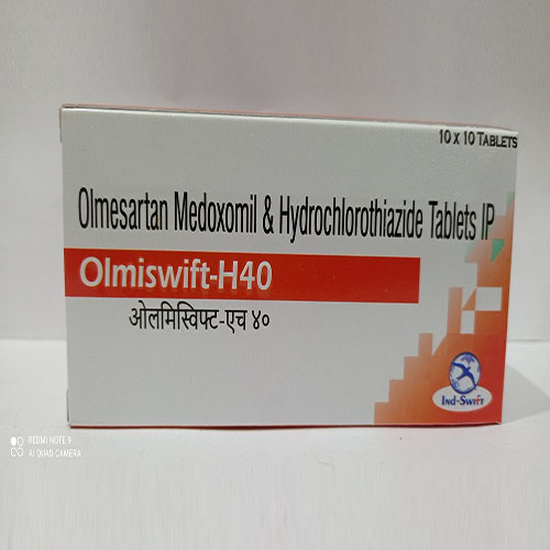 Product Name: Olmiswift H40, Compositions of Olmiswift H40 are Olmesartan Medoxomil & Hydrochlorothiazide Tablets IP - Yazur Life Sciences
