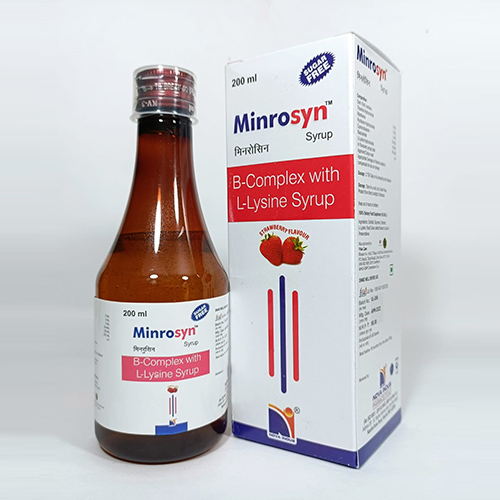 Product Name: Minrosyn , Compositions of Minrosyn  are B-Complex with L-Lysene Syrup - Nova Indus Pharmaceuticals
