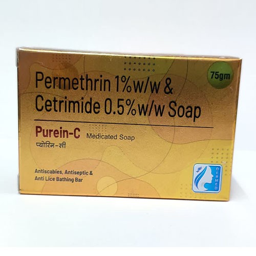 Product Name: Purein C, Compositions of Purein C are Permethrin 1% w/w Cetrimide 0.5% w/w Soap - WHC World Healthcare