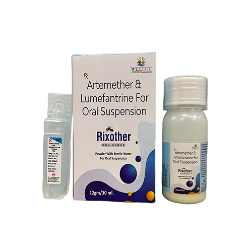 Product Name: RIXOTHER DRY SYRUP, Compositions of RIXOTHER DRY SYRUP are Artemether & Lumefantrine For Oral Suspension - Human Biolife India Pvt. Ltd