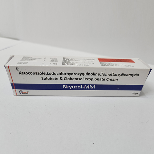 Product Name: Bkyuzol Mixi, Compositions of are ketoconazole,Lodochlorhydroxyquinione,Tolnaftate,Neomycin sulphate and Clobestol propionate Cream - Bkyula Biotech