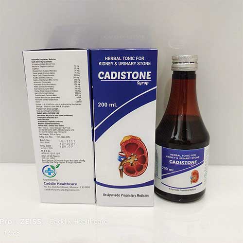 Product Name: Cadistone, Compositions of Cadistone are Herbal Tonic for kidney & urinary stone - Caddix Healthcare