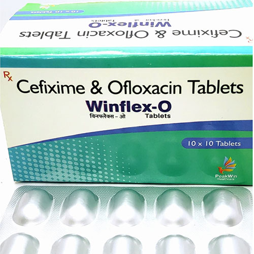 Product Name: Winflex O, Compositions of Winflex O are Cefixime & Ofloxacin Tablets - Peakwin Healthcare