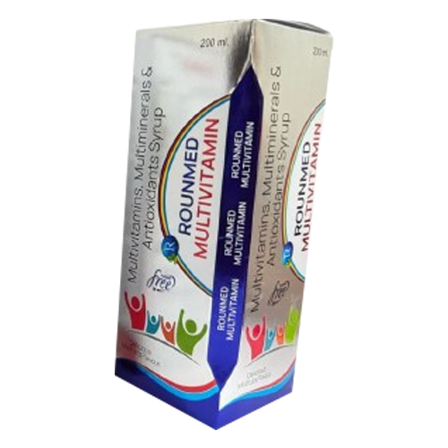 Product Name: ROUNMED MULTIVITAMIN, Compositions of ROUNMED MULTIVITAMIN are Multivitamins, Multiminerals & Antioxidants Syrup - Medlo Biotech